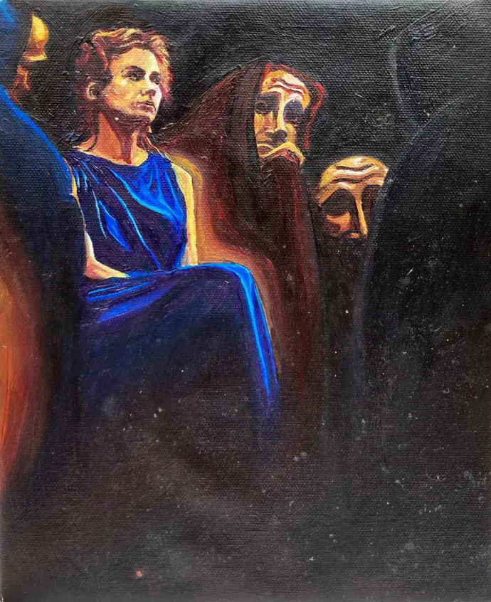 Zoom la femme aux masques